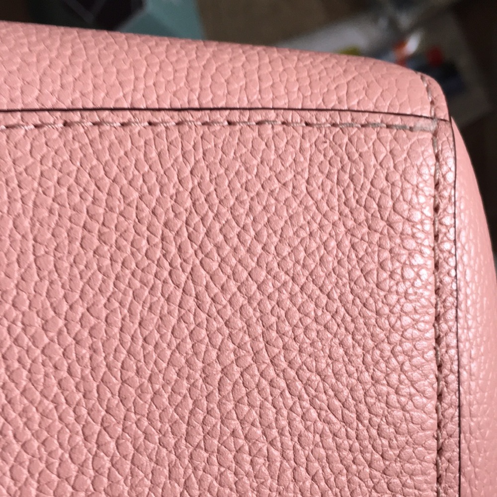 Women’s Coach Pebbled leather tote . Silver tone chain link handle. - Picture 4 of 16